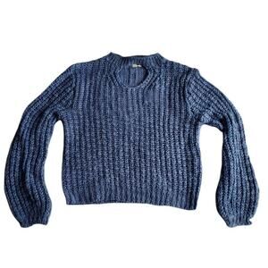 Moral fiber cropped knit keyhole sweater